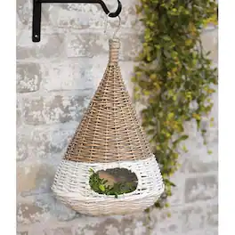 BreeBe - *White Dipped Willow Bird House 16" - Multi