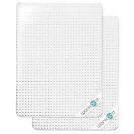 WorkOnIt - Office Chair Mat for Low Pile Carpets, Computer Desk Floor Mat - Clear