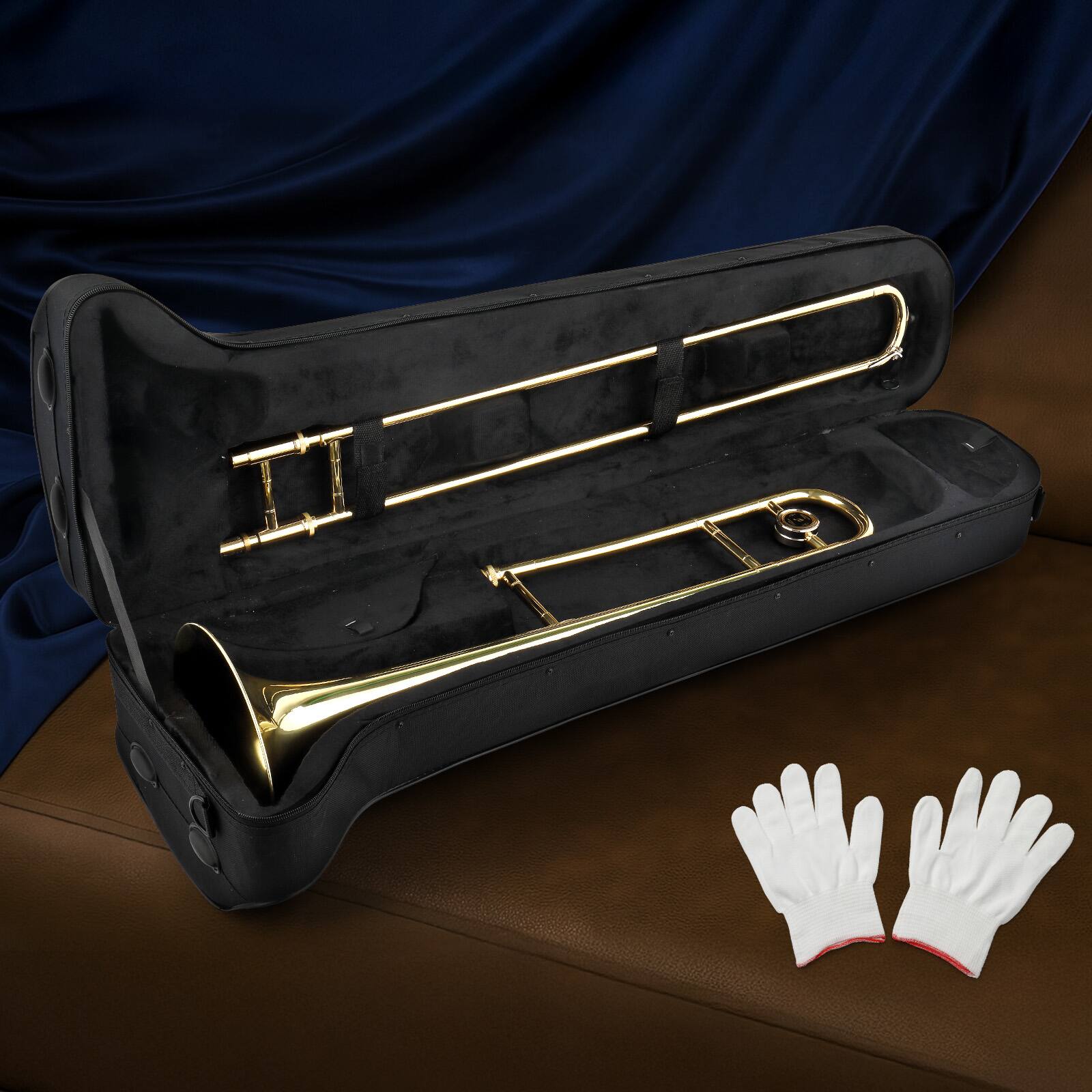 Alt View 1. Winado - B Flat Tenor Trombone with Mouthpiece, Brass Slide Bb Trombones for Beginners, Portable Instrument.