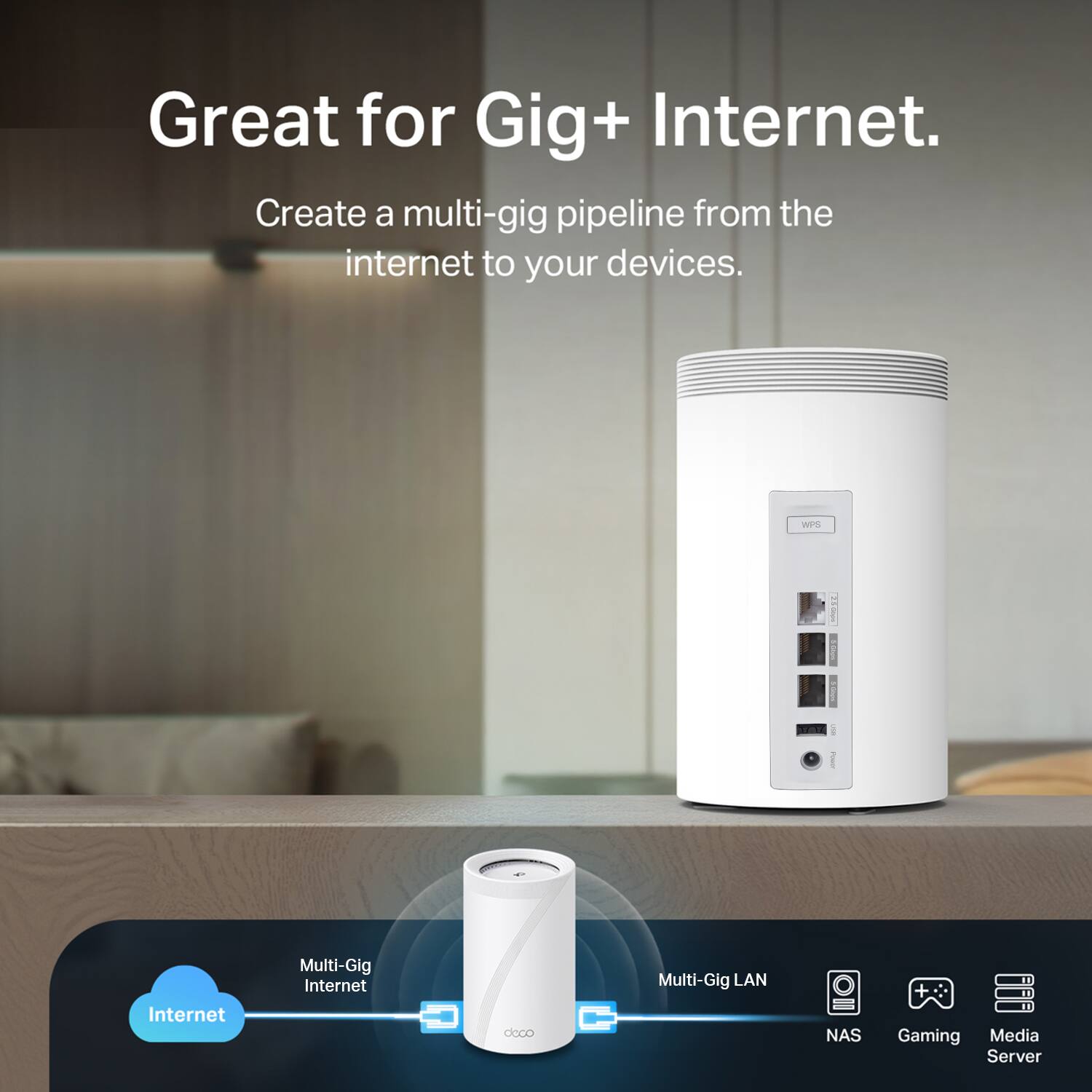 TP Link Deco BE65 Pro BE11000 Tri Band Wi Fi 7 Whole Home Mesh