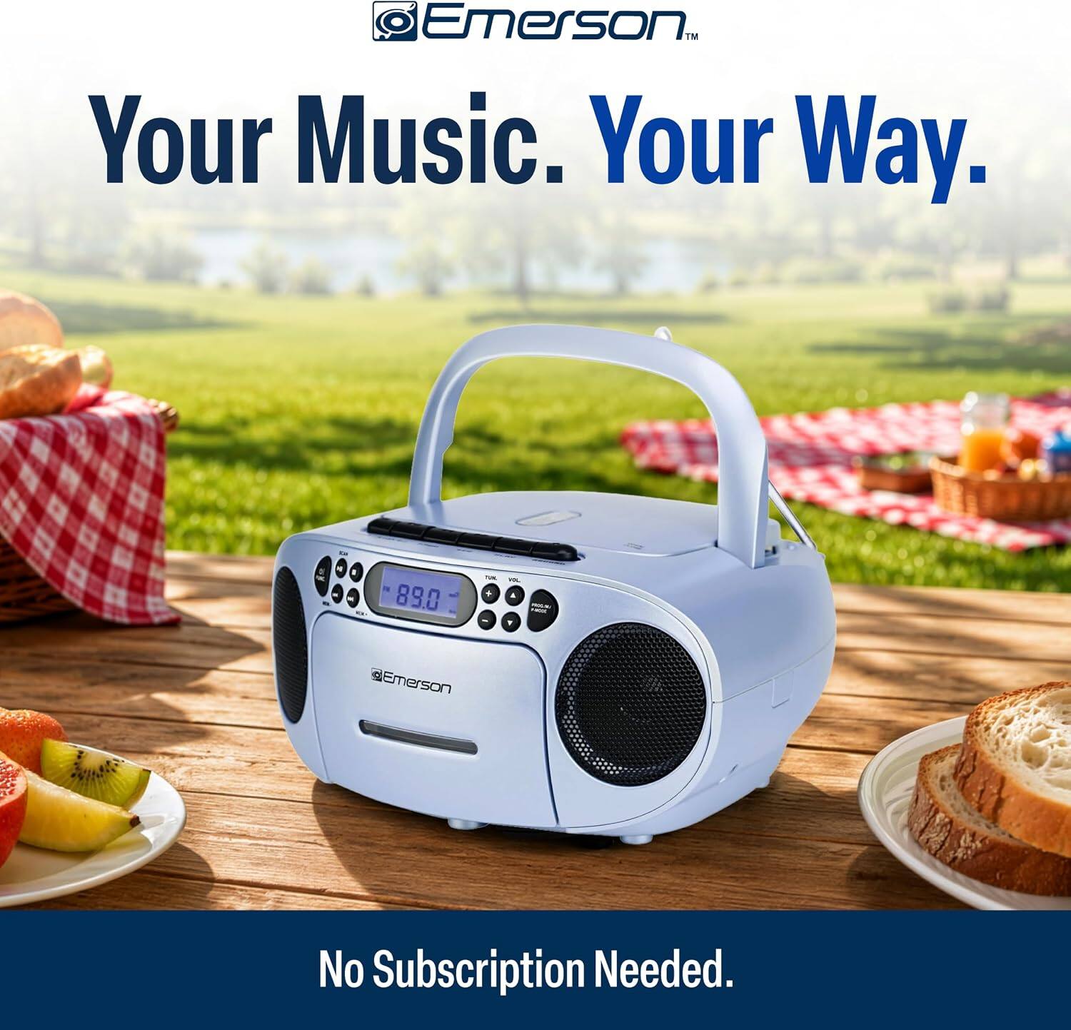 Emerson  
Your Music. Your Way.  
89.0  
No Subscription Needed.