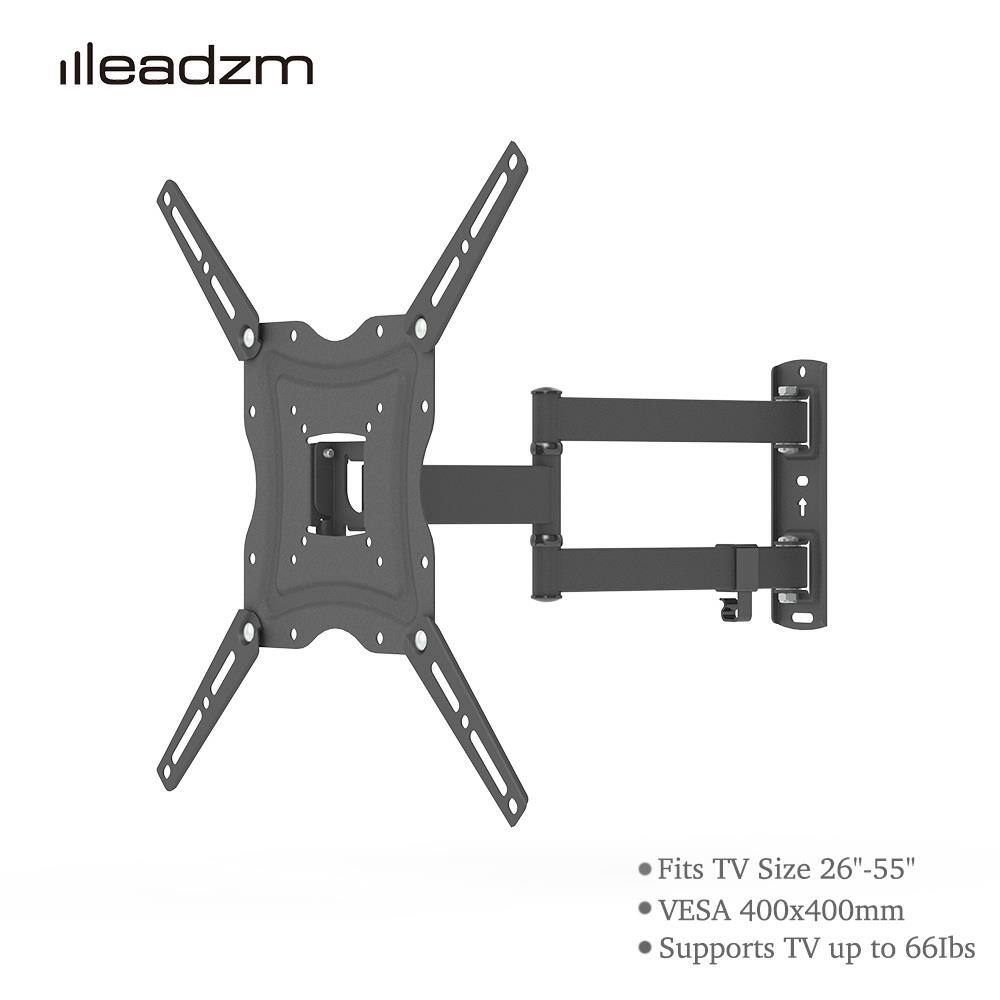 thumbnail image 2 of Swivel TV Wall Mount Bracket With Shelf – Fits 26-55 Inch Screens, Tilt & VESA Up To 400x400 2 of 4