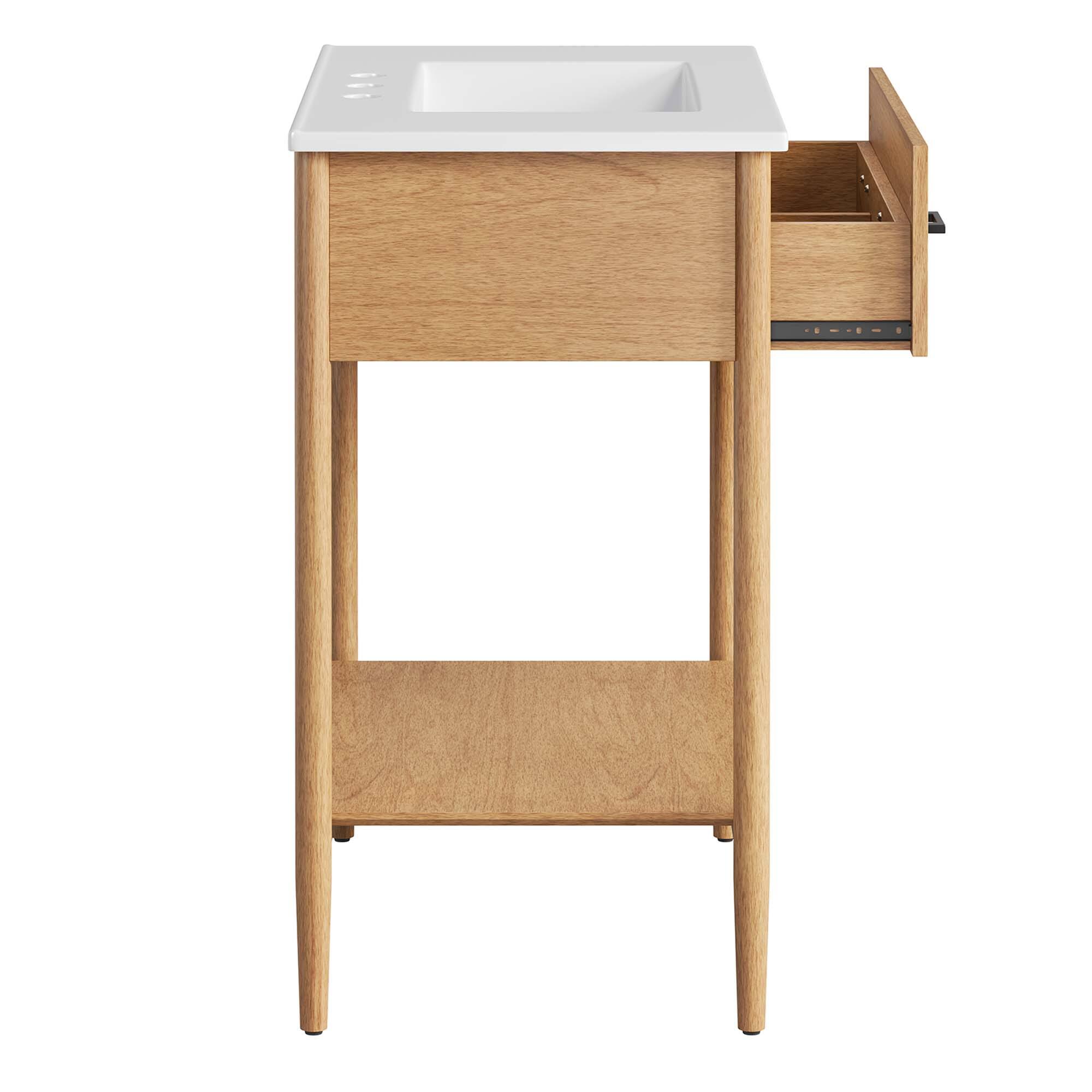 Alt View 5. Modway - Zaire Bathroom Vanity Basin Included by Modway - Natural White.