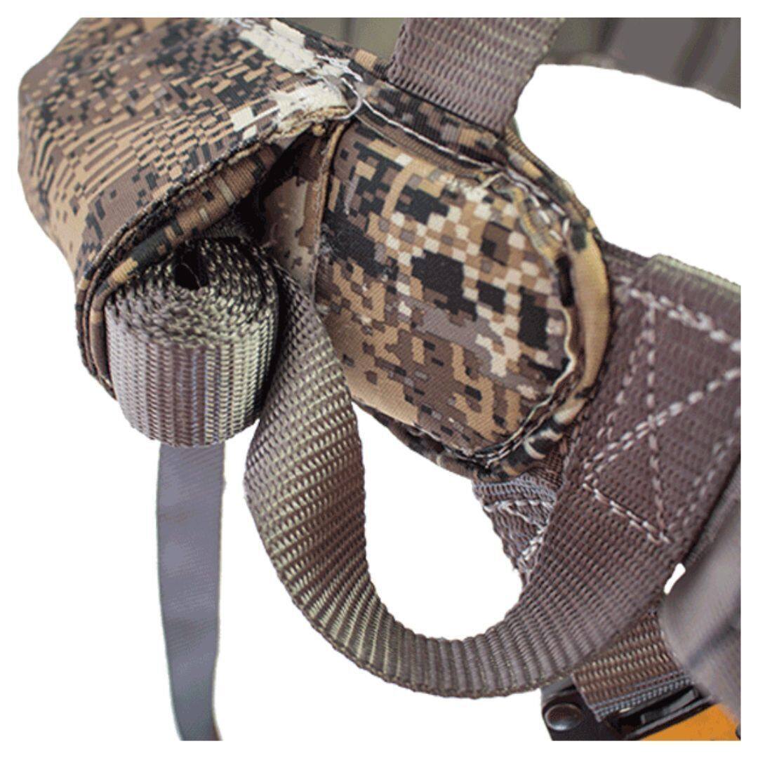 Back. Muddy - Muddy Ambush Optifade Elevated II Camo Safety Harness with Padded Waist Strap - Black.