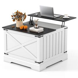 Gymax - 31.5'' Farmhouse Lift Top Coffee Table w/Hidden Storage Compartment for Home - Black