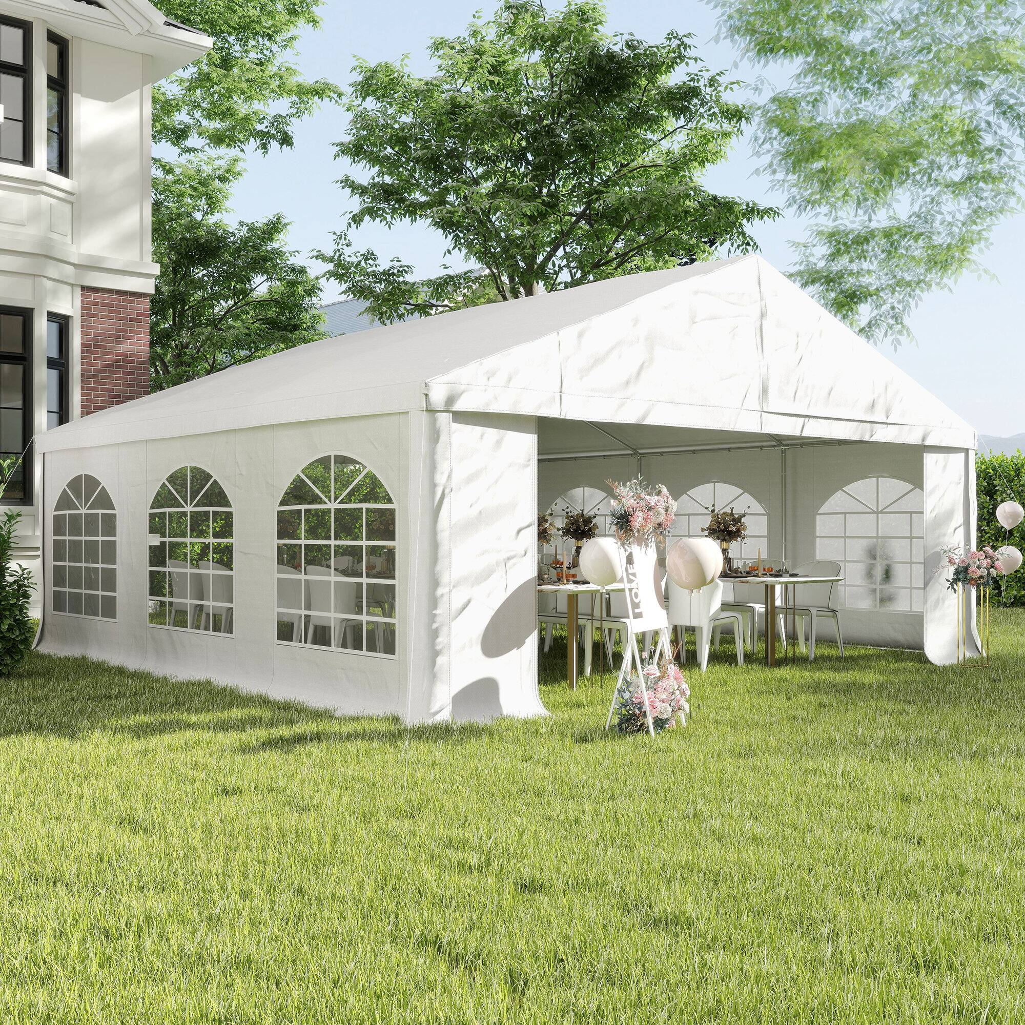 Alt View 1. Outsunny - x 20' Heavy-duty Large Wedding Tent, Outdoor Carport Garage Party Tent - White.