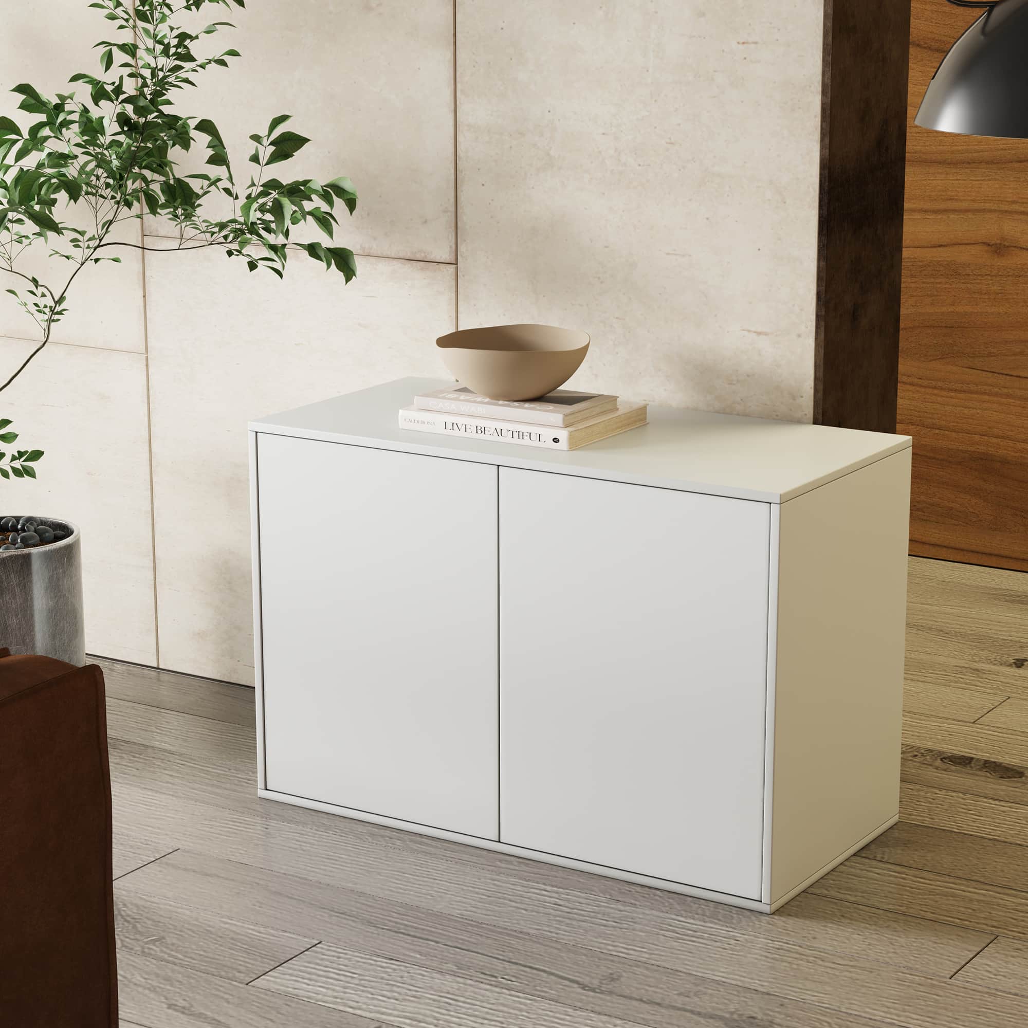 luck idea - 31.4" Storage cabinet, bedside cabinet, decorative cabinet - Off-white