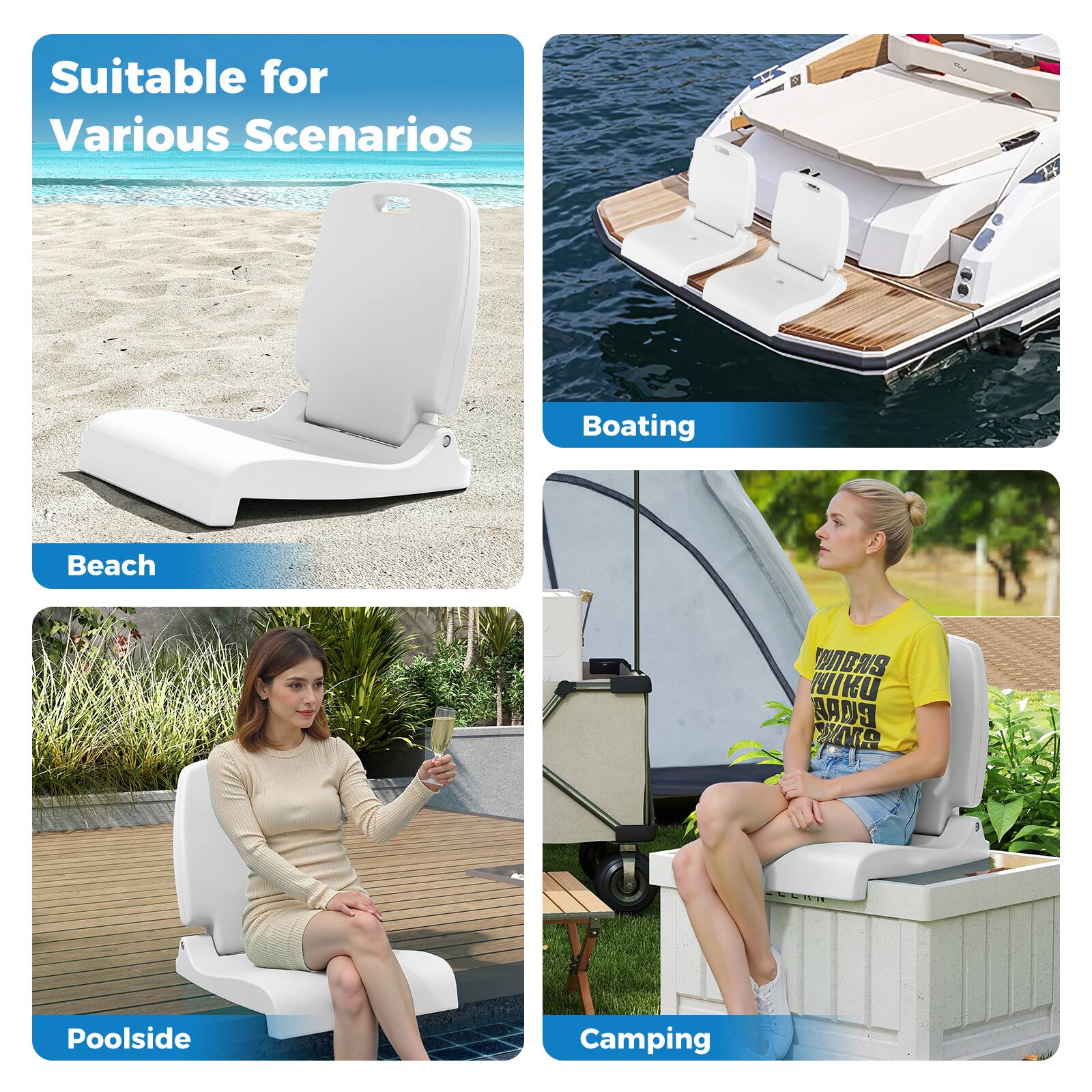 Suitable for Various Scenarios

- Beach
- Boating
- Poolsides
- Camping