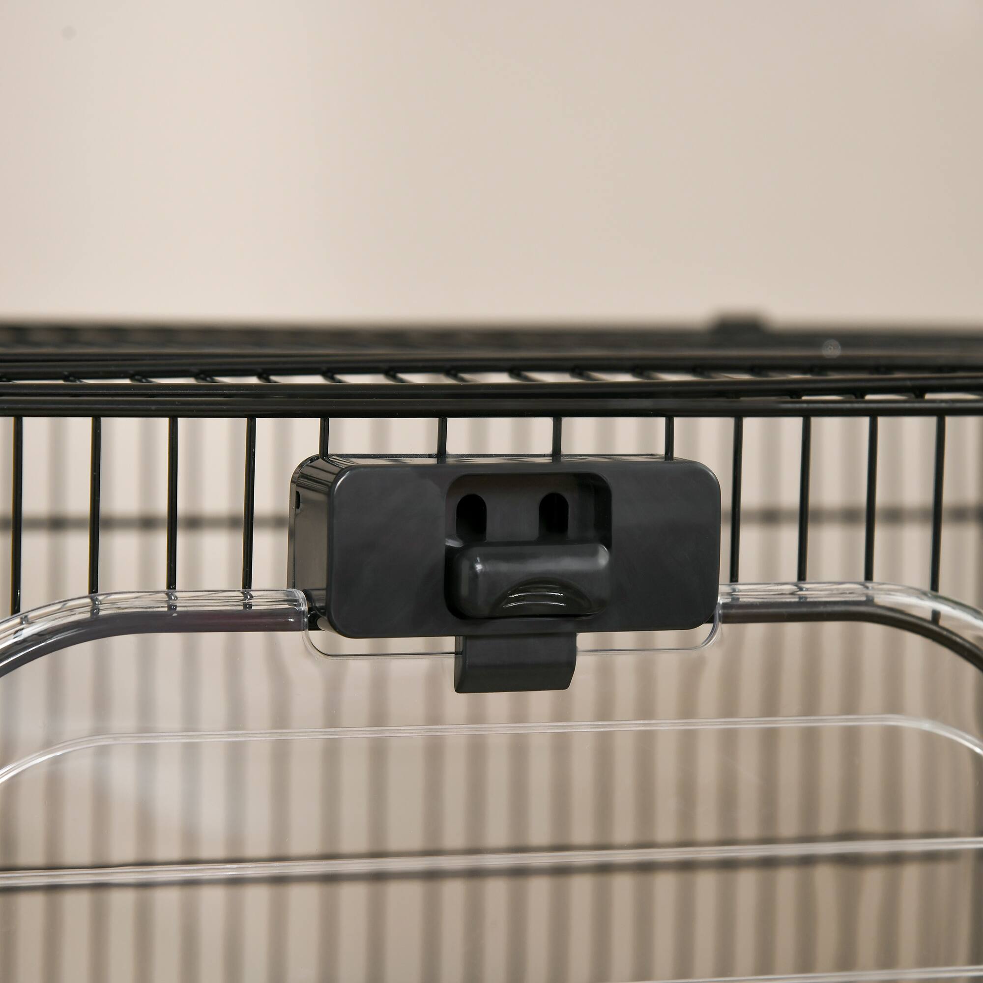 Angle. TinyHomie - PawHut 26 2-Level Small Animal Cage Rabbit Hutch Wheels - Black.