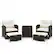 Alt View 9. Costway - 5 Piece Patio Rattan Furniture with 2 Ottomans & Tempered Glass Coffee Table - Off White + Mix Brown.