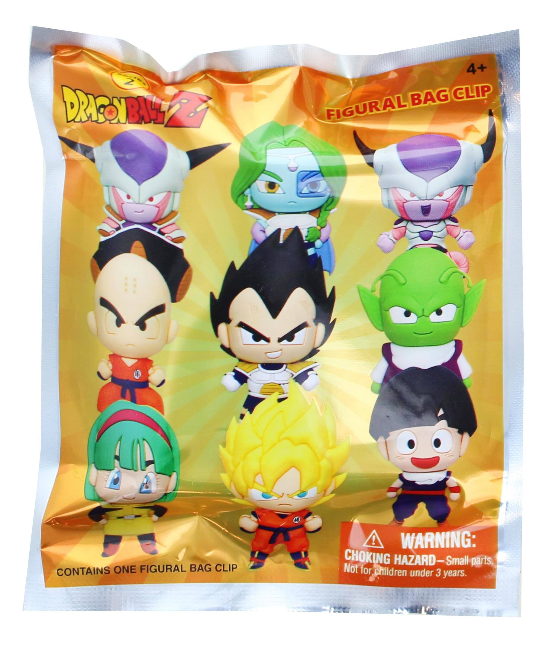 DRAGON BALL Z  
4+  
FIGURAL BAG CLIP  

CONTAINS ONE FIGURAL BAG CLIP  

WARNING: CHOKING HAZARD - Small parts, Not for children under 3 years.