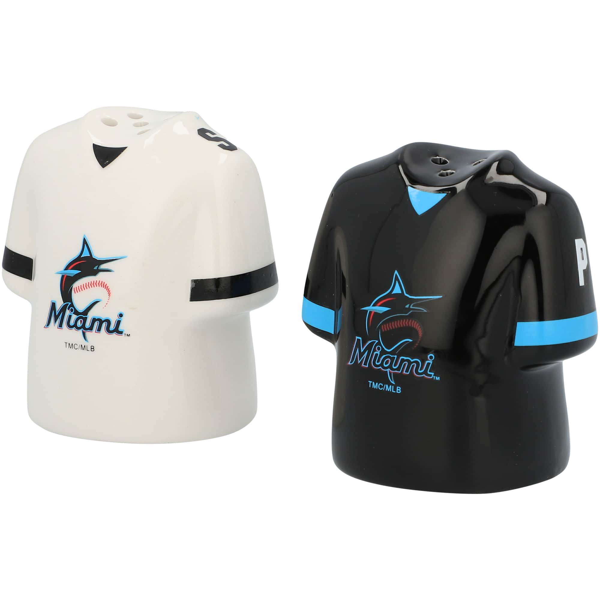 The Memory Company - Miami Marlins Team Jersey Salt & Pepper Shaker Set - Multicolor