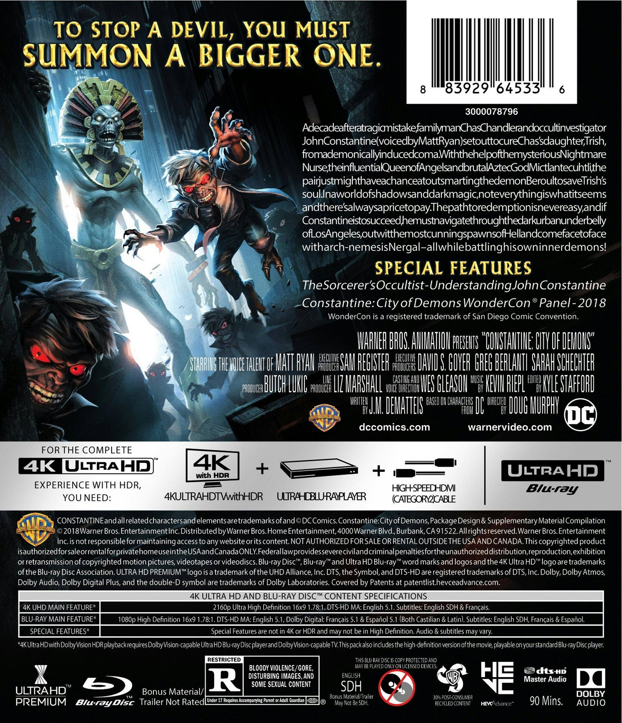 Back. Constantine: City of Demons: The Movie (DC)   - 4K Blu-Ray.