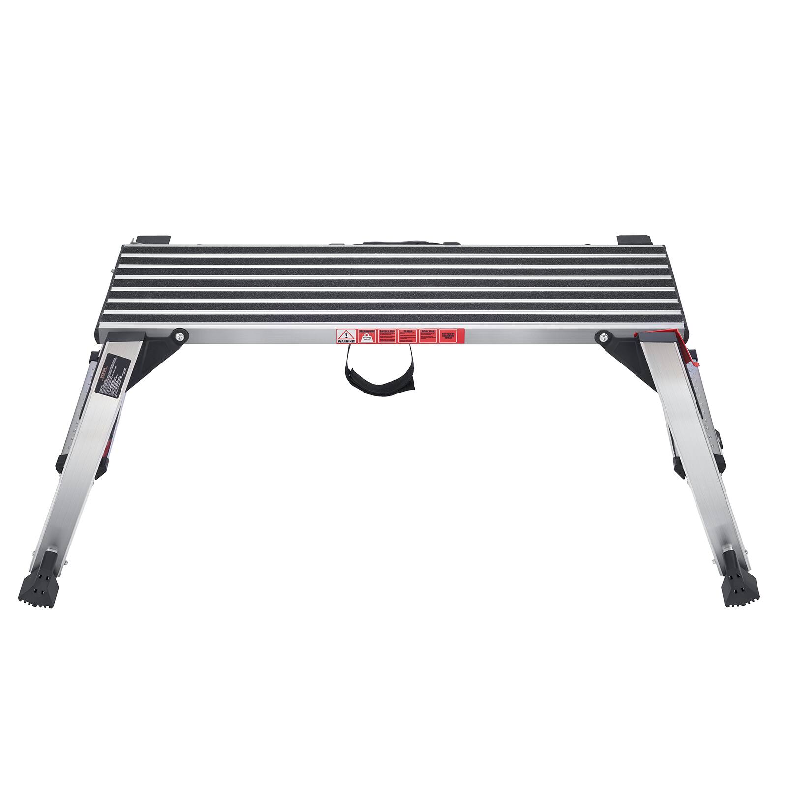 Alt View 5. VEVOR - Folding Work Platform, 660 lbs Load Capacity, Aluminum Drywall Stool Ladder, Heavy Duty Work Bench w/ Non-Slip Feet - Silver.