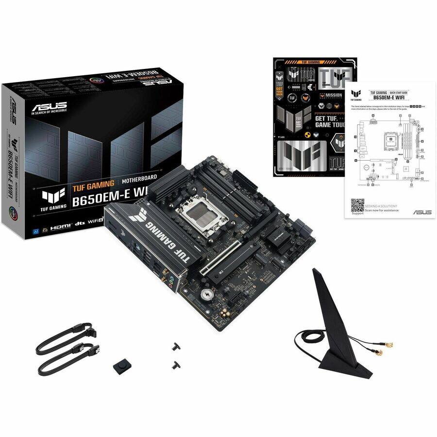 ASUS TUF GAMING B650M-E WIFI  
TUF GAMING MOTHERBOARD  
TUF GAMING  
MISSION: GET TUF. GAME TOU  
TUF GAMING  
B650M-E WIFI  
TUF GAMING  
HOME dts WIFI