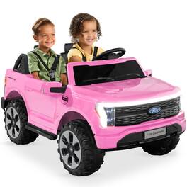 Best Choice Products - Kids 24V Ride On Truck Officially Licensed Ford Lightning w/ Remote, LED Lights, 2 Speeds - Pink