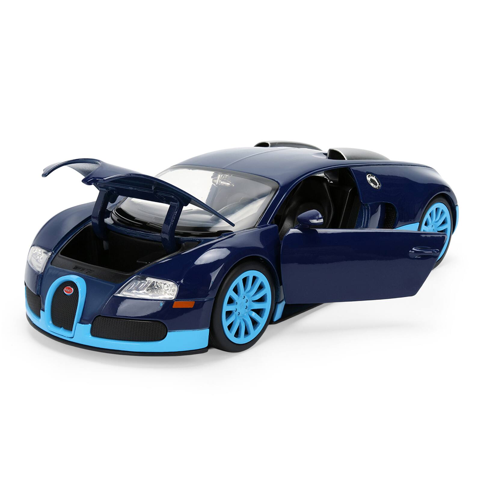 Alt View 1. Jada - 2011 Bugatti Veyron Dark Blue with Light Blue Accents "Hyper-Spec" Series 1/24 Diecast Model Car by Jada.