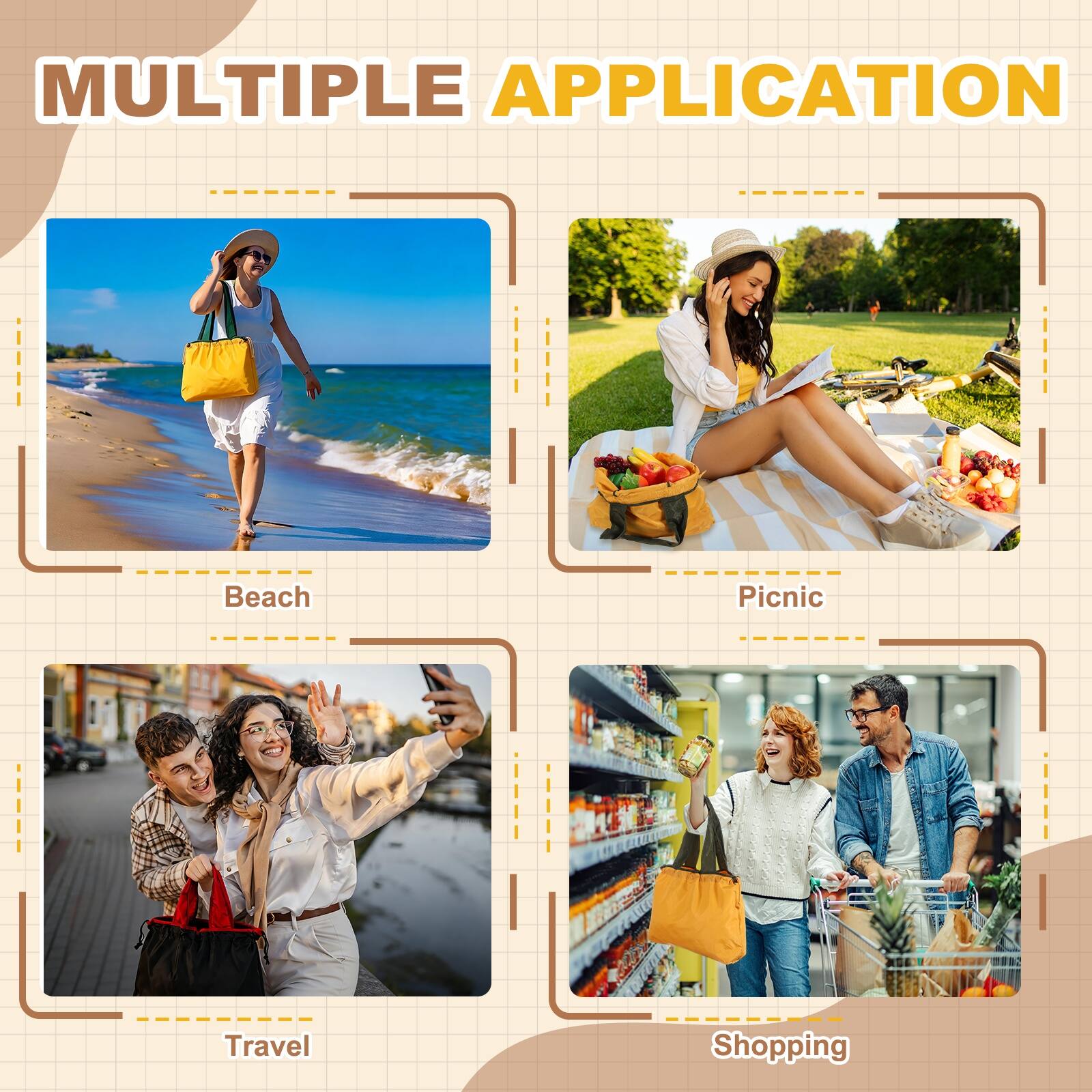 MULTIPLE APPLICATION

Beach
Picnic
Travel
Shopping