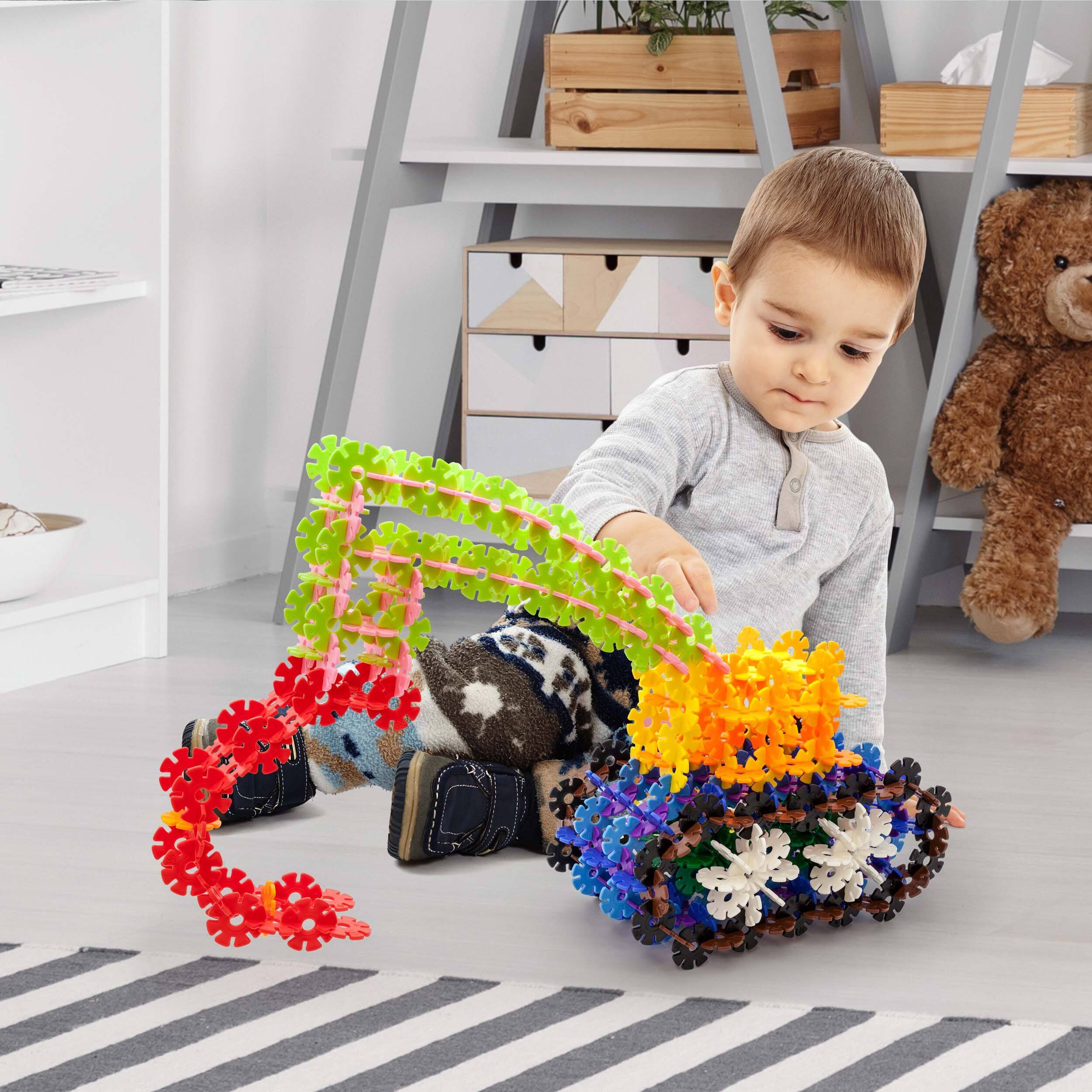 Alt View 1. PicassoTiles - PicassoTiles 550 Piece Building Chips Interlocking Construction Toys Creative Disc Block Toy Kit for Kids.