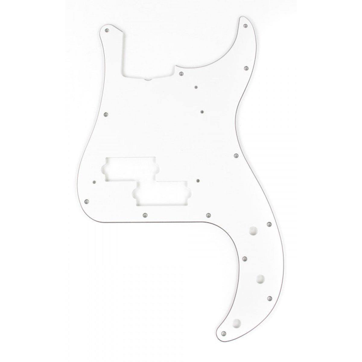 Front. Fender - Fender 3-Ply 13-Hole Pickguard for Mexico Precision Bass Guitar, White.