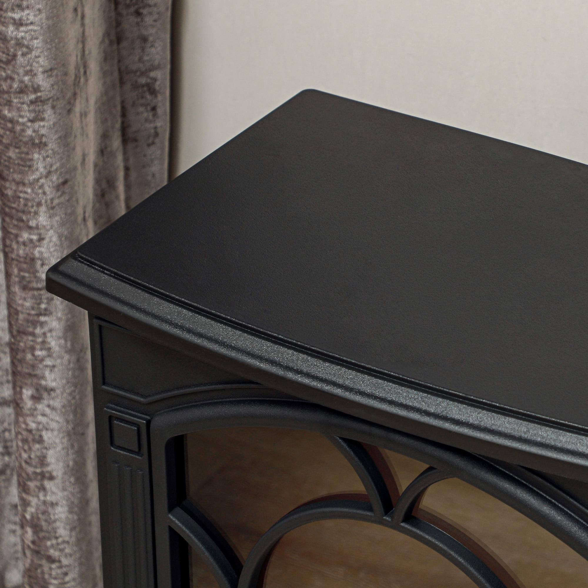 Angle. Resenkos - Electric Fireplace Heater, Freestanding Fireplace Stove with Realistic Flame Effect Overheat Protection, Black - Black.