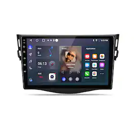 Junsun - For Toyota RAV4 2007-2011 2+64GB carplay Android 15 9" Car Stereo Radio GPS Navi WiFi RDS DSP SWC FM Bluetooth - Black