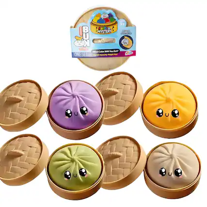 AGES 3+
BUN MYSTERY
What Color Will You Get?
ONE SET Squish Squashy Fidget Fun!