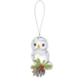 Ganz - Kissing Krystals Teeny Owl Pinecone Mistletoe Acrylic Christmas Ornament 2.5 inch - Clear