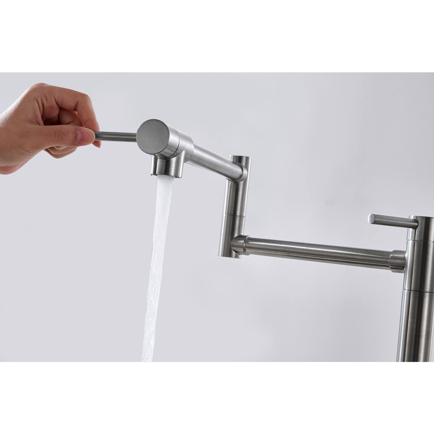 Alt View 7. Siljoy - Pot Filler Faucet with Extension Shank - Brushed Nickel.