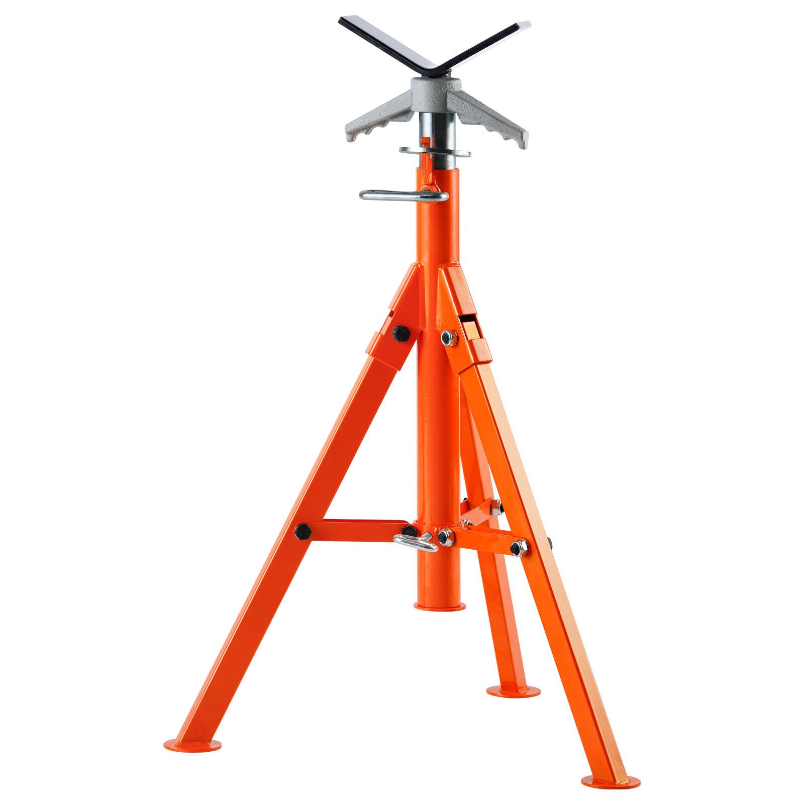 Alt View 5. VEVOR - Pipe Stand, 2500LBS Heavy Duty Pipe Stands, 27.2"-52" Height Adjustable V Head Pipe Stand, 45# Steel Folding Stand - Orange.