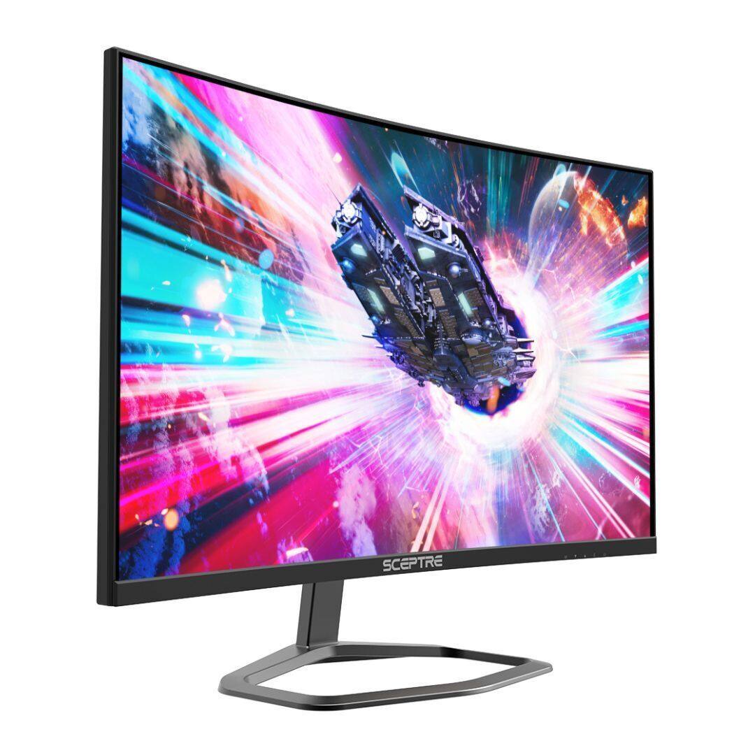 Left. Spectra - Sceptre 27" Curved Gaming Monitor 240Hz, 1ms, 99% sRGB, DisplayPort, HDMI, Built-in Speakers, Black (C275B-FWT240) - Black.
