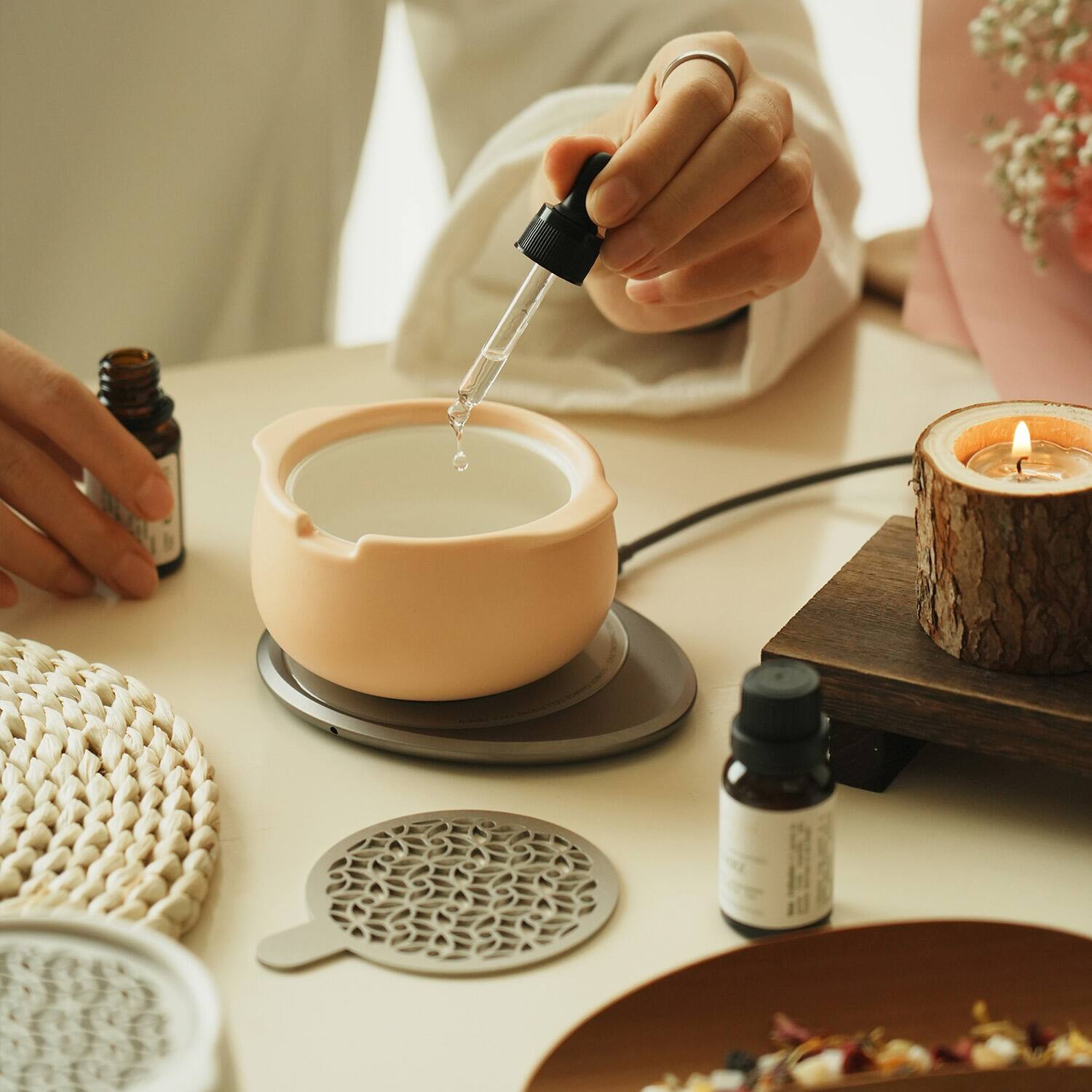 Back. OHOM - Jun Self-heating Diffuser Set - Rosy Apricot.