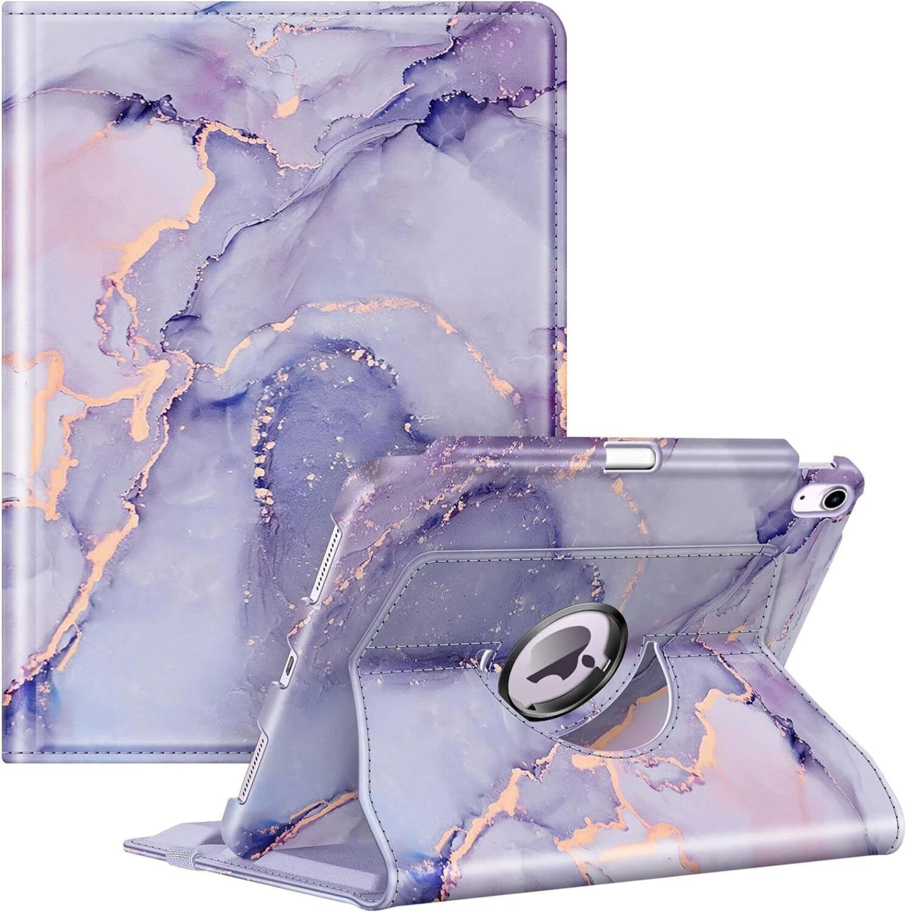 Front. Kitcheniva - Rotating 360 Degree Stand Case For iPad Air 13 Inch M3 2025 With Pencil Holder Lilac Marble - Lilac Marble.