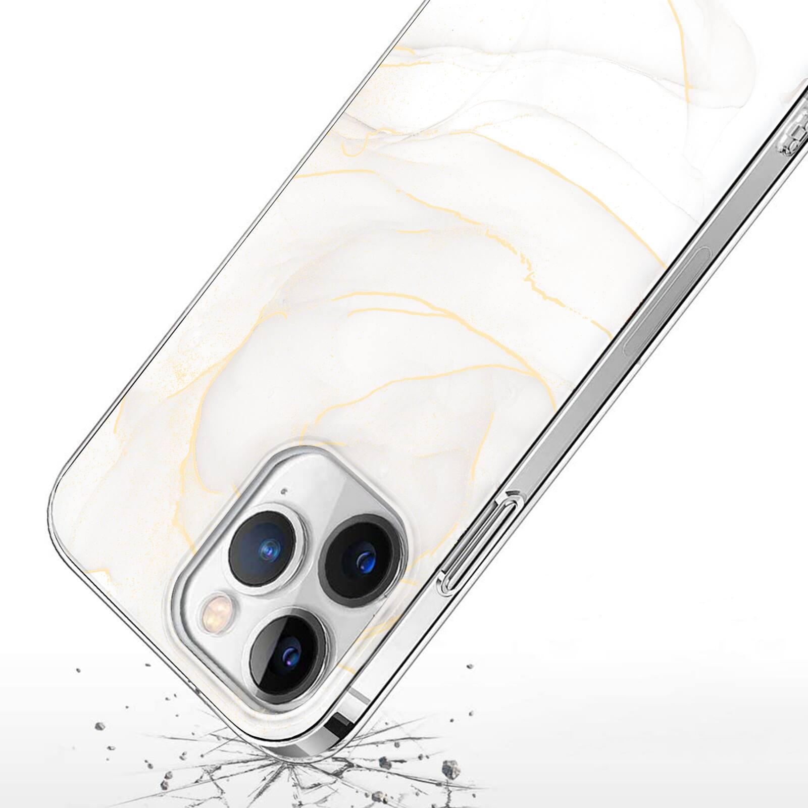 Alt View 2. SaharaCase - Inspire Seres Case Compatible with Magsafe for iPhone 15 Pro - White Marble - White.