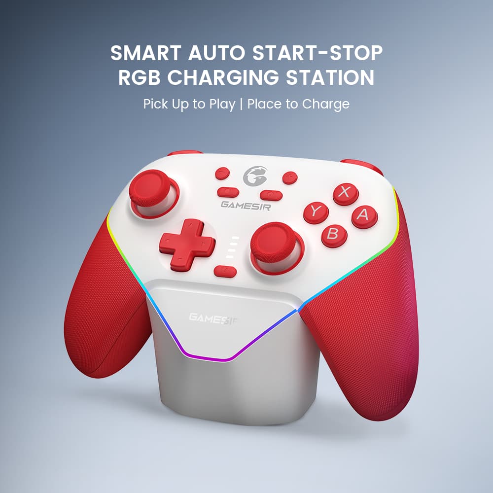 SMART AUTO START-STOP RGB CHARGING STATION Pick Up to Play I Place to Charge GAMESIR + GAMESIF X Y A