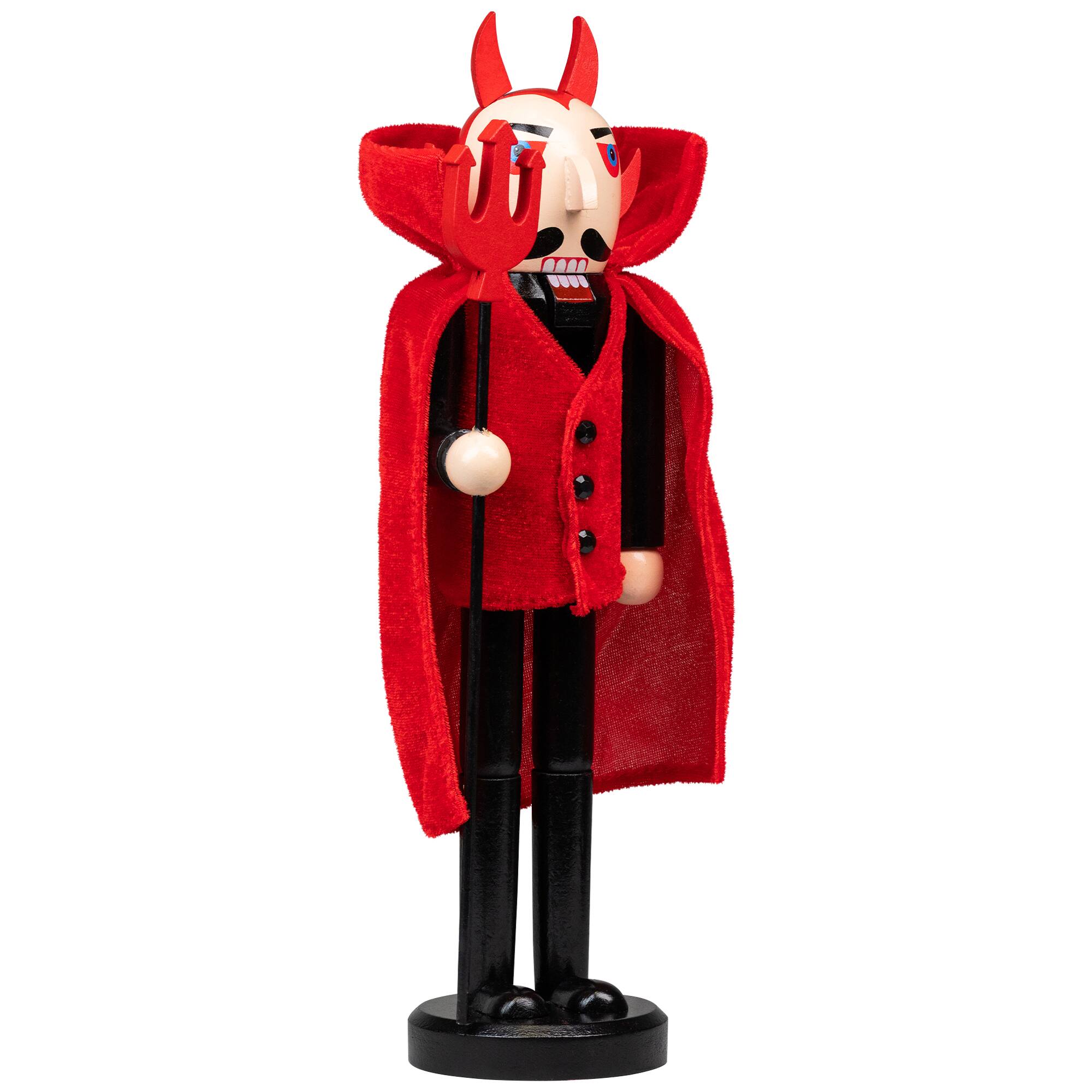 Alt View 2. Northlight - Devil with Pitchfork Halloween Nutcracker - 14" - Red and Black - Red.