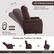 The text on the image is grouped and corrected as follows:
110-145 Lift & Recline Control Stepless 110-145 Degrees of Adjustment Stand up Lie down Wire Remote Control-Will Not Lost Choose Any Position You Want Lying, Seating, Standing Easily