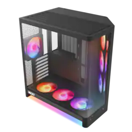 NZXT - H6 RGB+ (2026) - ATX Dual-Chamber PC Case with Pre-Installed RGB Fans and Control Hub Lite - Black