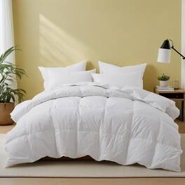 Peace Nest - All Season 100% Cotton Goose Feather Down Comforter Duvet Insert, King - White
