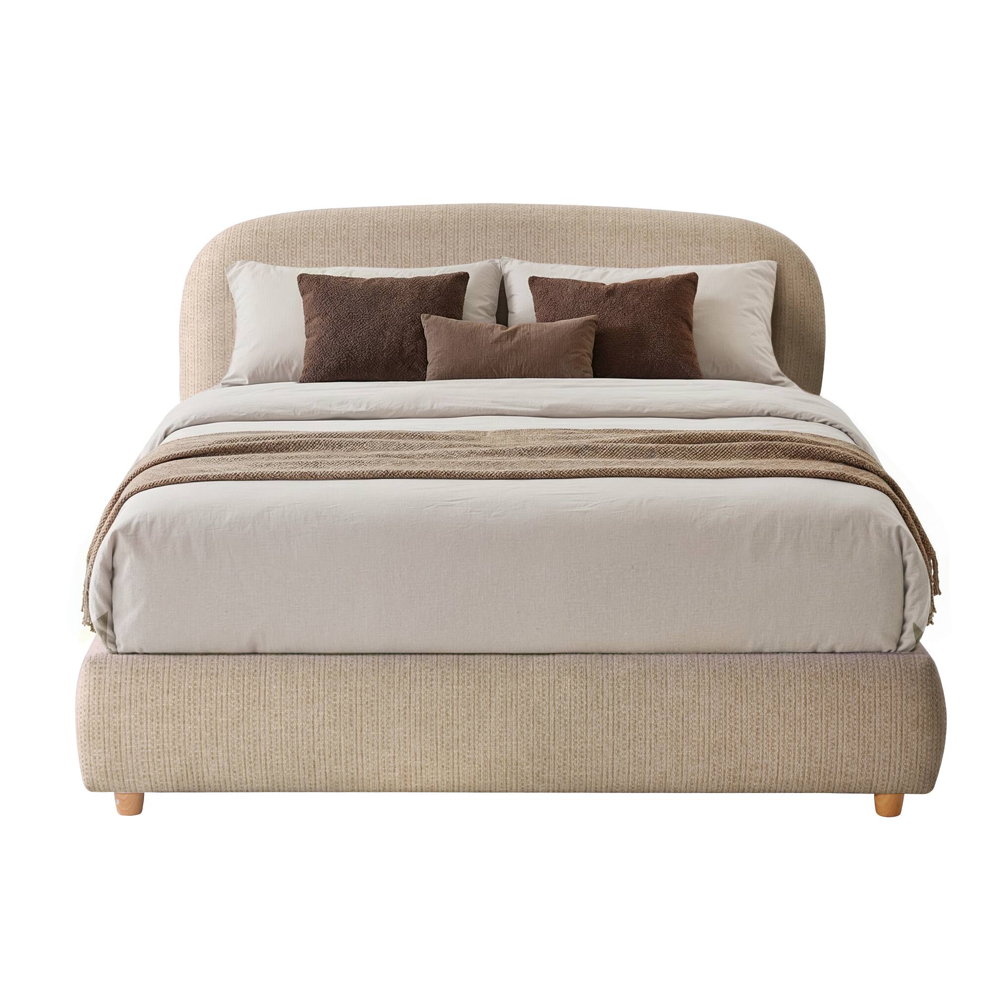 Alt View 5. ModernMate - Upholstered Platform Bed with Adjustable Headboard, Hydraulic Lift Storage Bed - Brown-Queen.