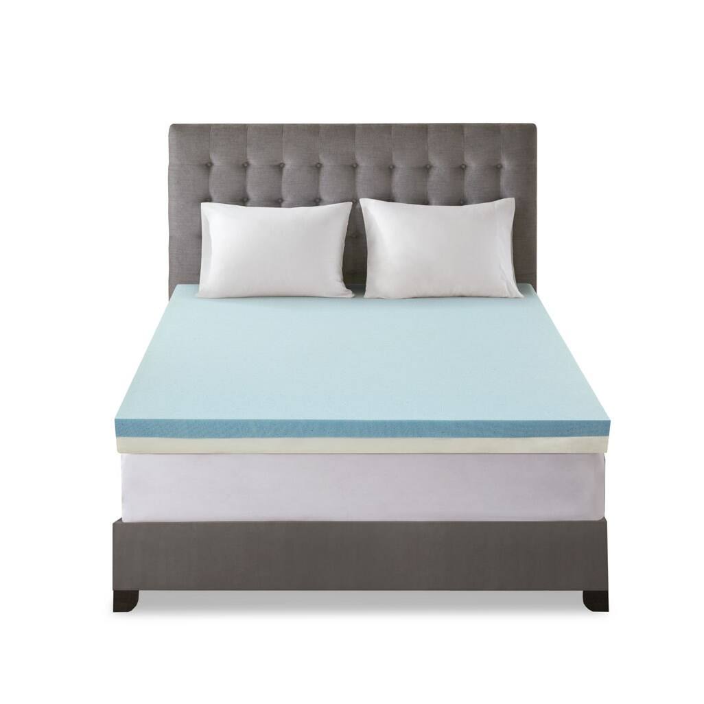 Alt View 2. TinyHomie - 4in Memory Foam Mattress Topper - White.