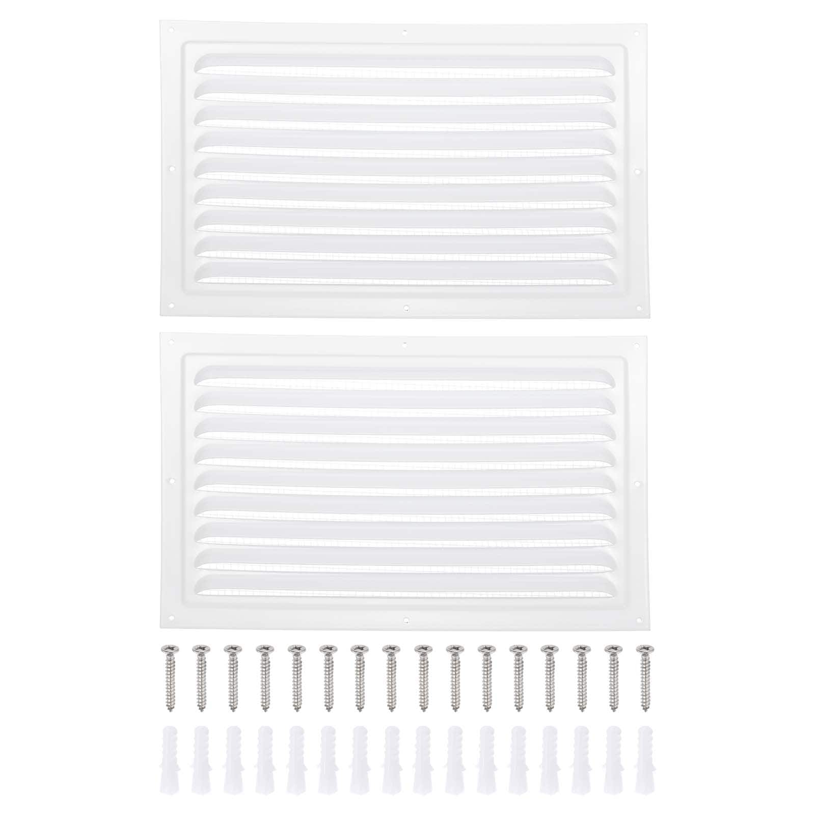 "Unique Bargains - 8""x12"" Attic Soffit Vent, 2pcs Aluminum Alloy HVAC Air Vent Cover with Screen Mesh and Screw for Wall Ceiling Attic - White" price history on PriceWatchPro