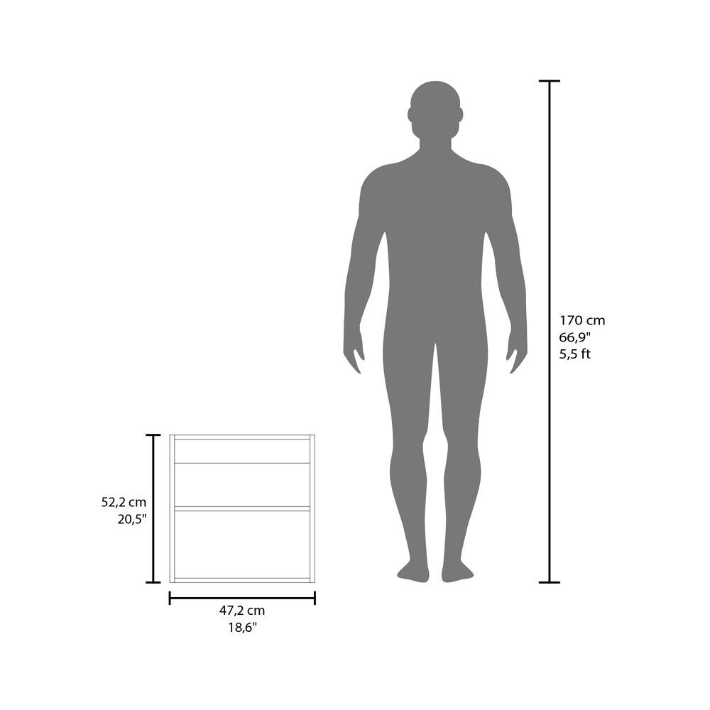 170 cm  
66,9"  
5,5 ft  

52,2 cm  
20,5"  

47,2 cm  
18,6"