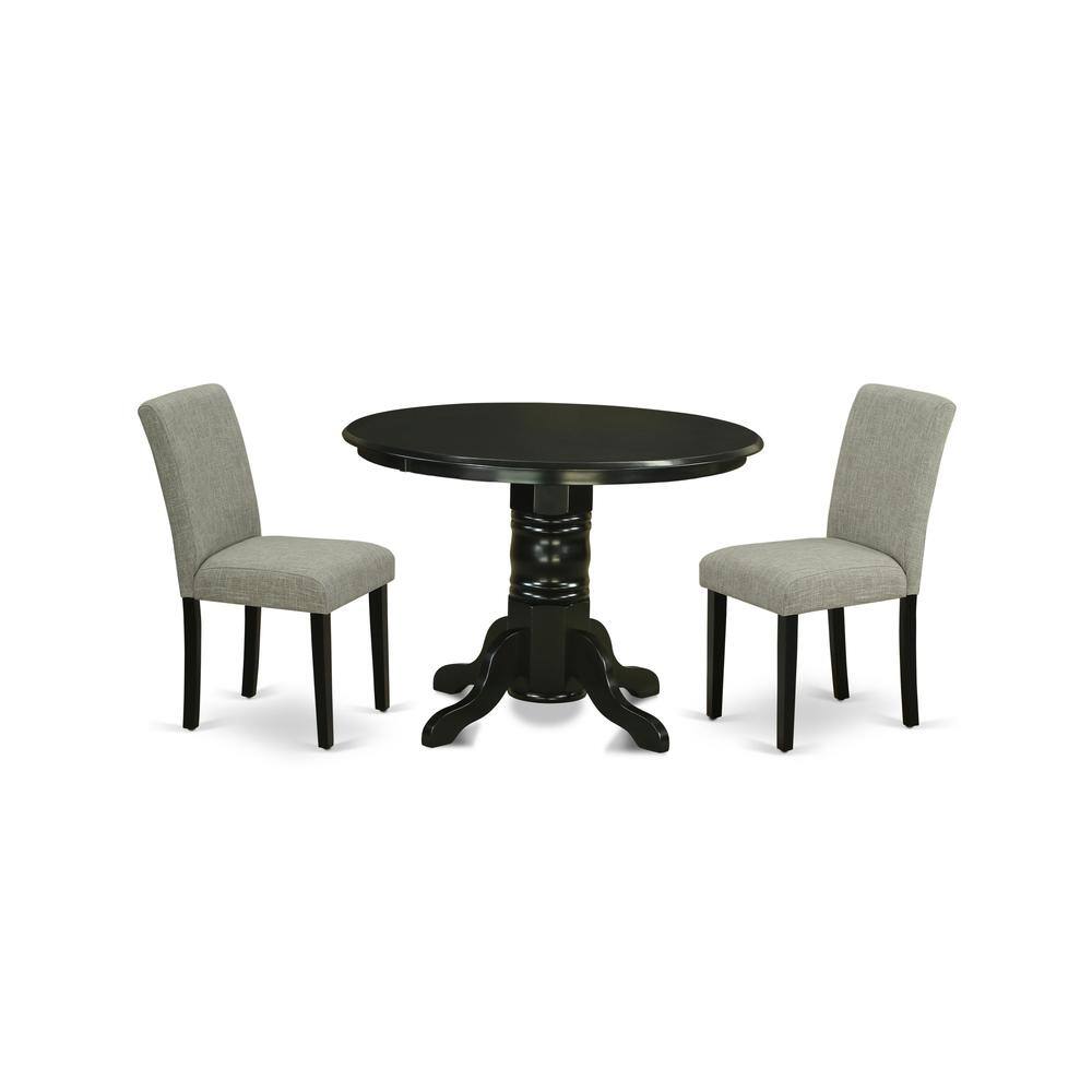 Back. East West Furniture - Dining Room Set Black - Brown.