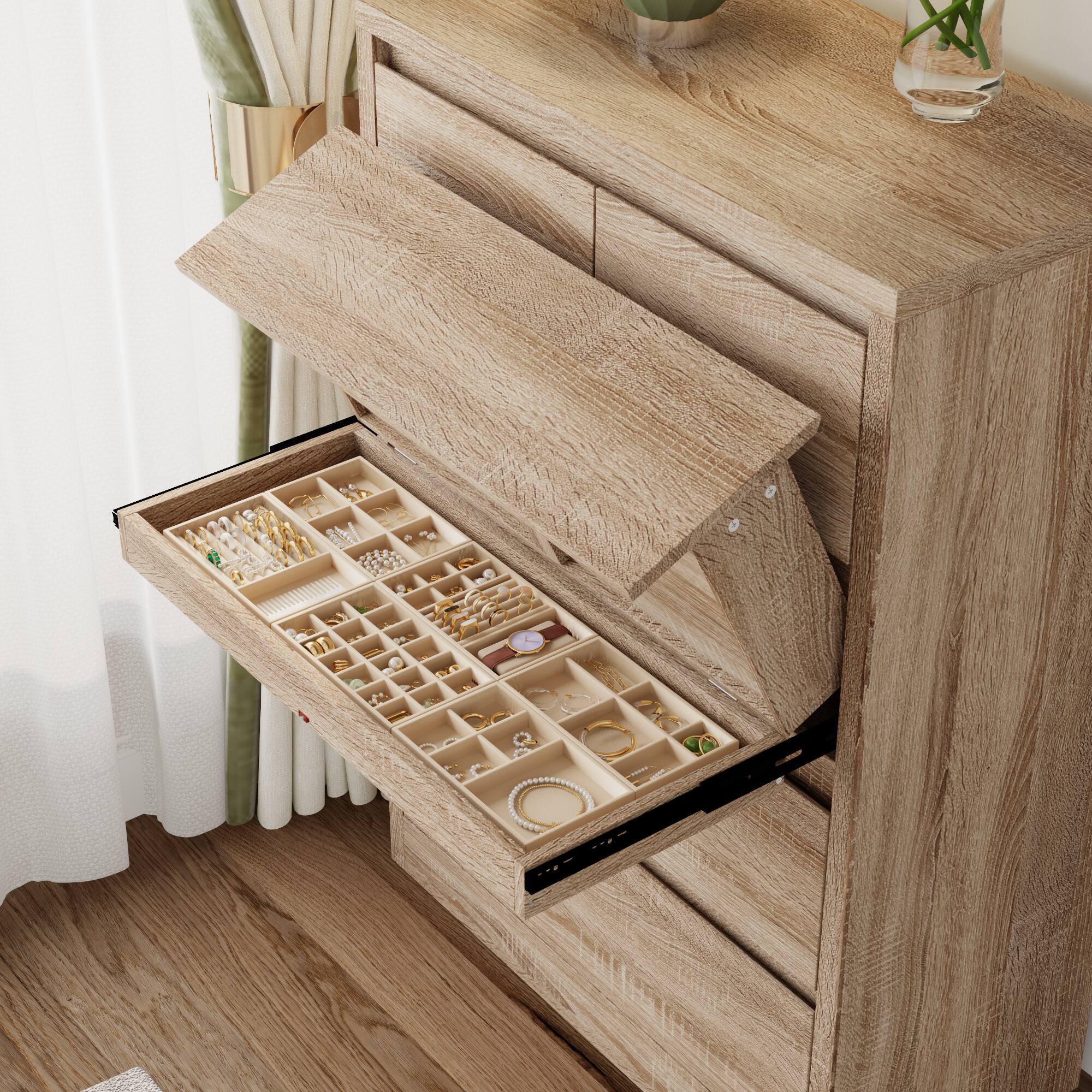 Alt View 8. Famapy - Famapy NFC - Locked Nightstand: Hidden Storage & Anti - Tipping Safety - Wooden.