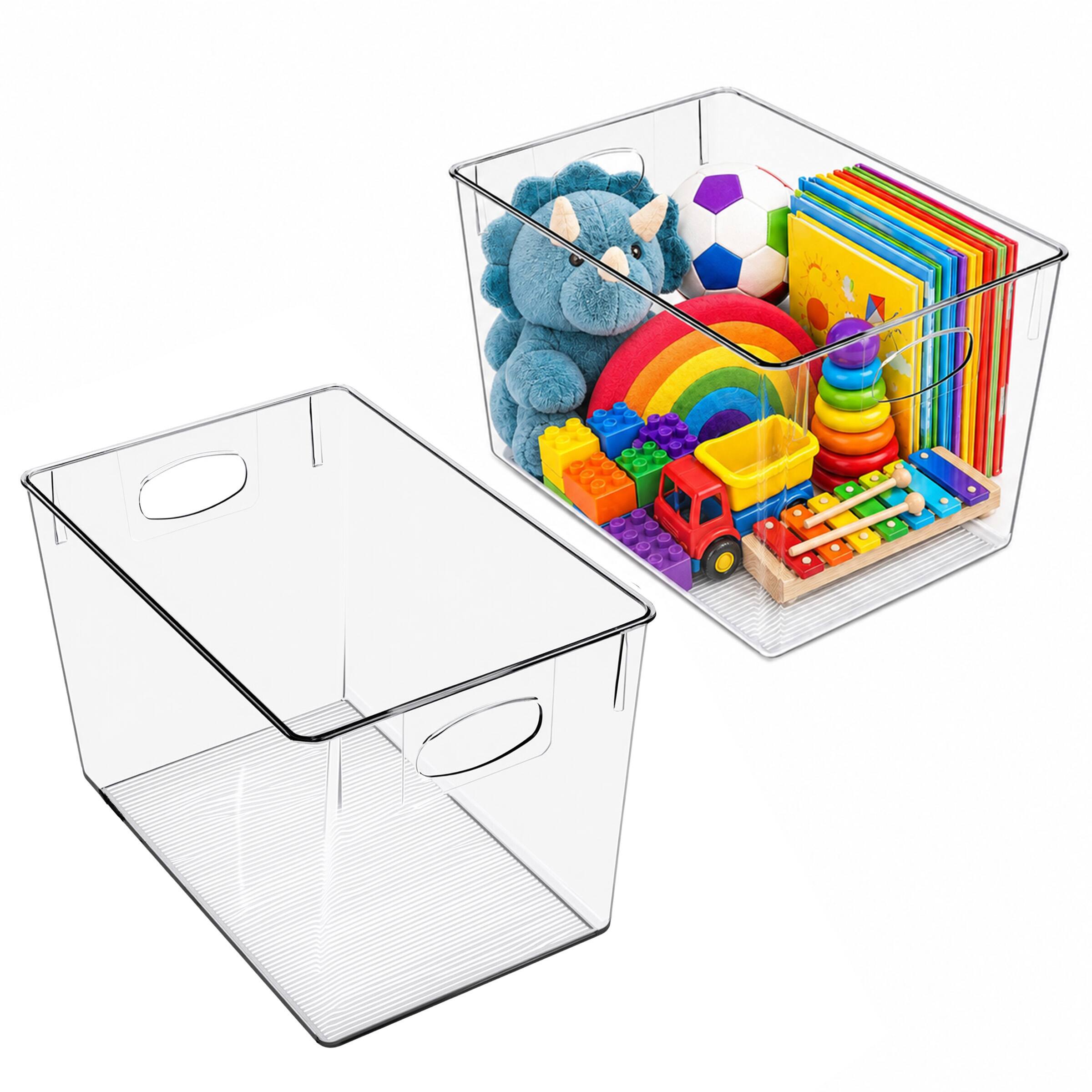 Front. Sorbus - Sorbus Clear Storage Bins, 2 Pack Large Plastic Organizer Bins with Handles - Clear.