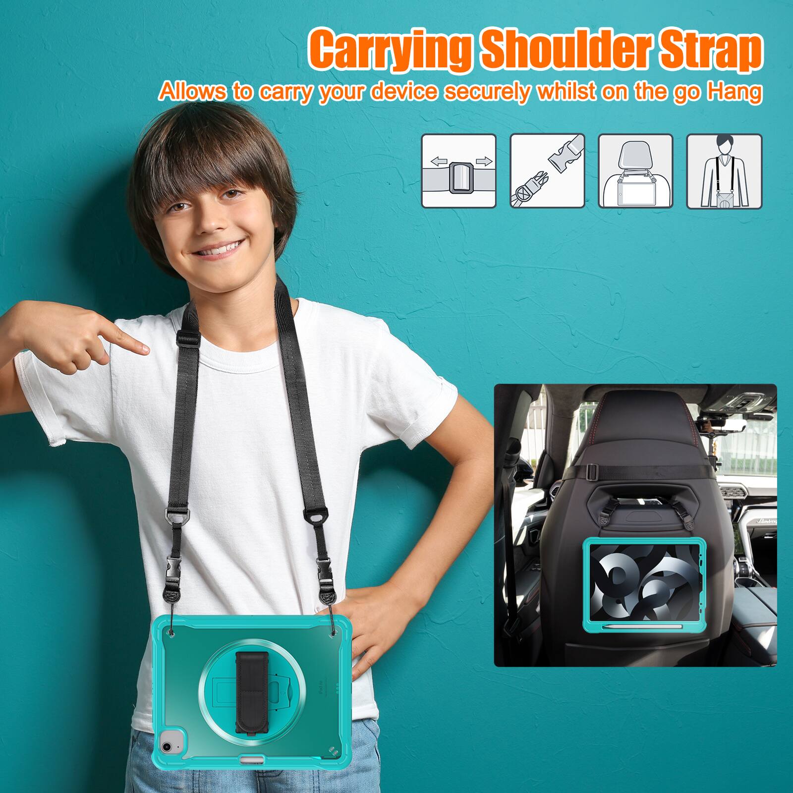 Carrying Shoulder Strap  
Allows to carry your device securely whilst on the go  
Hang