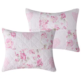Greenland Home Fashions - 100% Cotton Face 100% Microfiber Back Veronica's Hearts Sham Standard - Pink