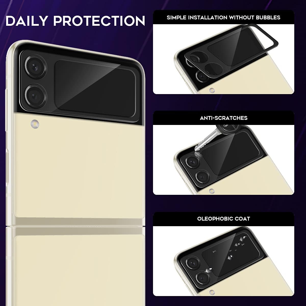 DAILY PROTECTION

SIMPLE INSTALLATION WITHOUT BUBBLES

ANTI-SCRATCHES

OLEOPHOBIC COAT