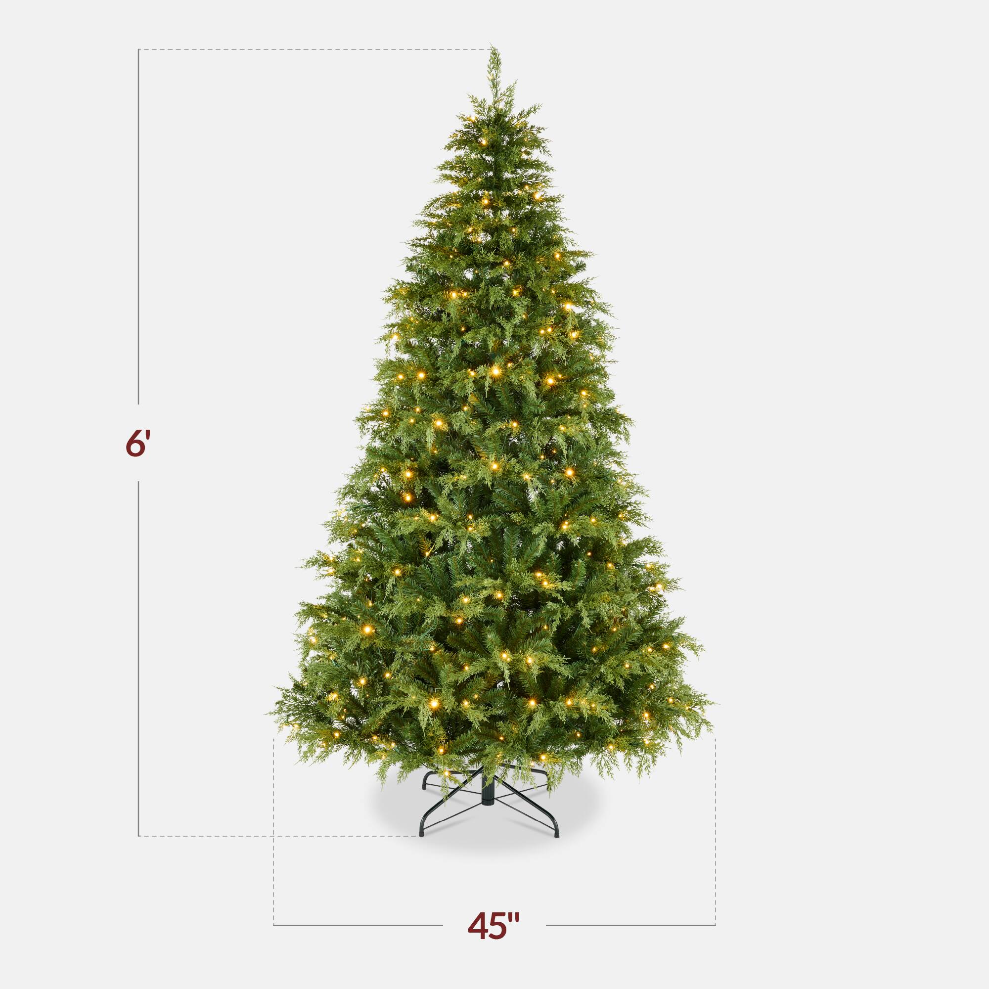 Alt View 1. Best Choice Products - Pre-Lit Cedar Cypress Christmas Tree w/ Twinkling Lights - Green.